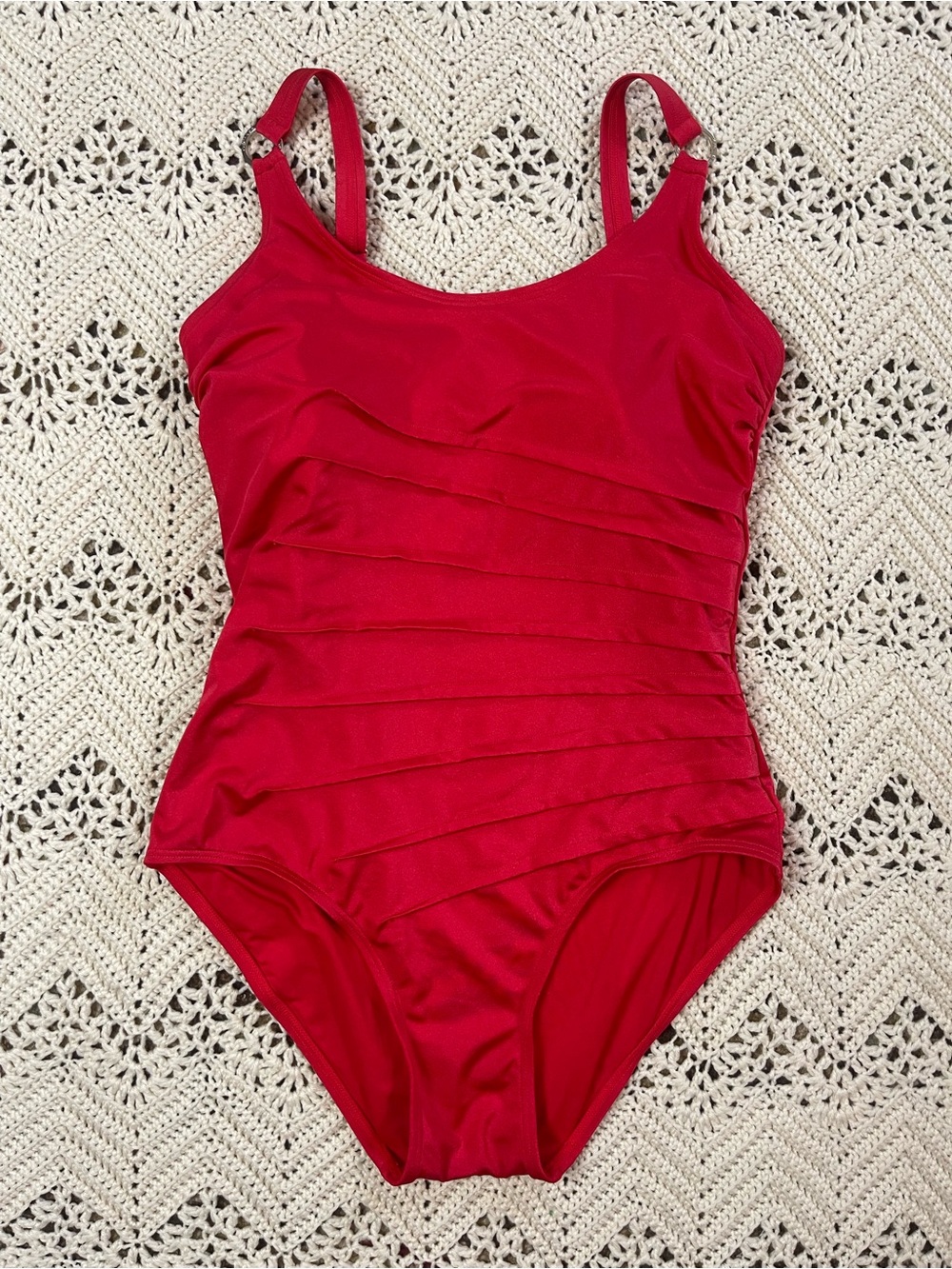 Calvin Klein red one piece swim suit 14 - Picture 4 of 12